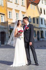 Image showing Beautiful wedding couple.