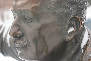 Image showing men's bronze head profile