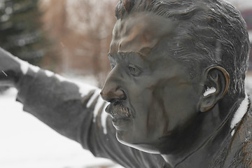 Image showing men's bronze head profile