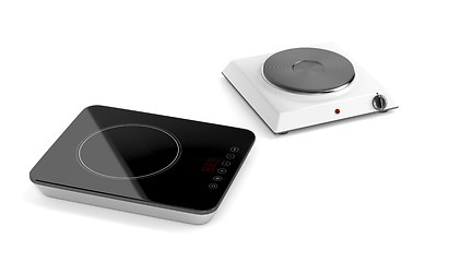 Image showing Hot plate and induction cooktop