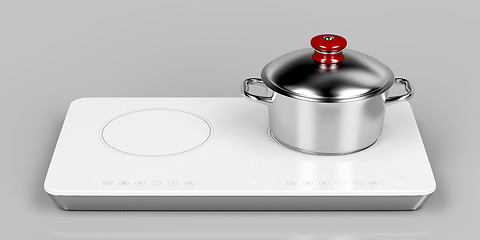 Image showing Preparing food on induction cooktop