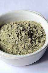 Image showing Green cosmetic clay powder