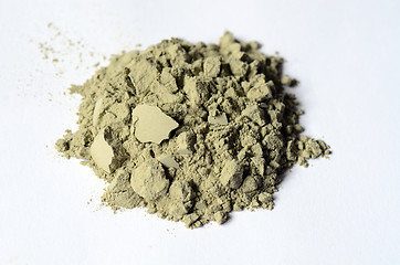 Image showing Green cosmetic clay powder