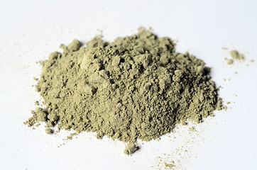 Image showing Green cosmetic clay powder