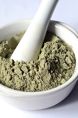 Image showing Green cosmetic clay powder