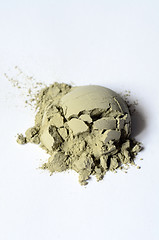 Image showing Green cosmetic clay powder