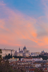 Image showing Almudena Cathedral and Royal Palace in Madrid, Spain.