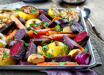 Image showing Roasted fruits and vegetables