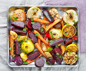 Image showing Roasted fruits and vegetables