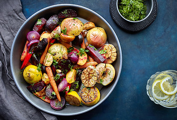 Image showing Roasted fruits and vegetables