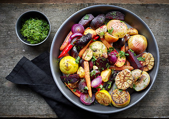 Image showing Roasted fruits and vegetables