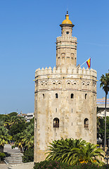 Image showing Tower of Gold (Torre del Oro) in Seville, Spain