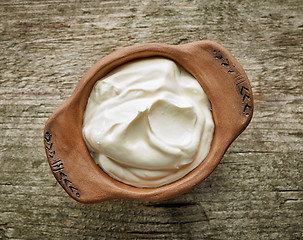 Image showing bowl of sour cream