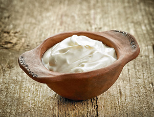 Image showing bowl of sour cream