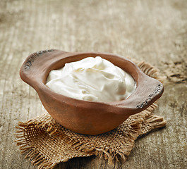 Image showing bowl of sour cream