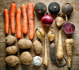 Image showing Various root vegetables