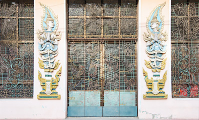 Image showing Door to monastery in Myanmar