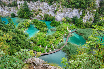 Image showing Beautiful waterfalls in Plitvice Lakes National Park, Croatia