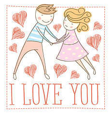 Image showing Vector Couple Fall In Love