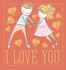 Image showing Vector Couple Fall In Love