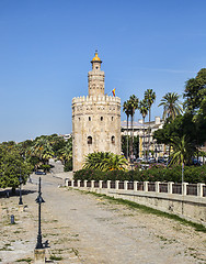 Image showing Tower of Gold (Torre del Oro) in Seville, Spain