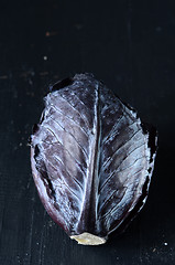 Image showing Red cabbage on dark background