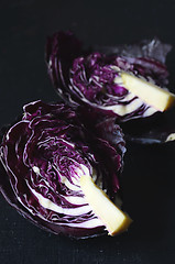 Image showing Red cabbage on dark background