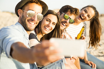 Image showing A selfie with the friends