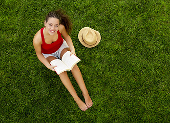 Image showing Outdoor reading