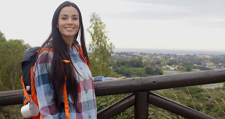 Image showing Active healthy young woman enjoying nature