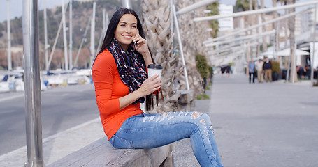 Image showing Pretty stylish young woman in colorful fashion