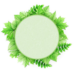 Image showing Fresh green leaves vector border. EPS 10