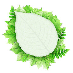 Image showing Fresh green leaves vector border. EPS 10