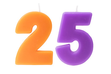 Image showing 25th birthday candles isolated 