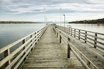 Image showing big jetty at Starnberg lake