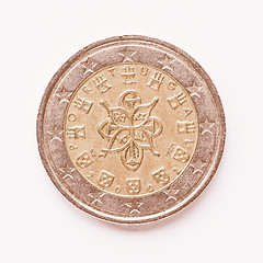 Image showing  Portuguese 2 Euro coin vintage