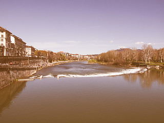 Image showing River Po Turin vintage