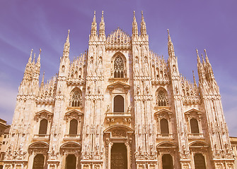 Image showing Retro looking Milan cathedral