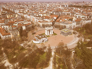 Image showing Milan aerial view vintage