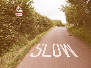 Image showing  Slow sign vintage