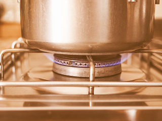 Image showing  Saucepot on cooker vintage