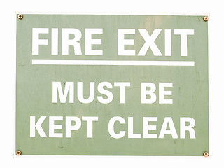 Image showing  Fire exit sign vintage