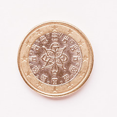 Image showing  Portuguese 1 Euro coin vintage