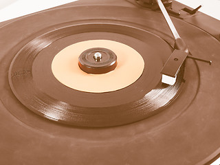 Image showing  Vinyl record on turntable vintage