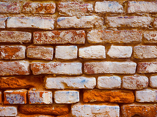 Image showing Retro look Red brick wall