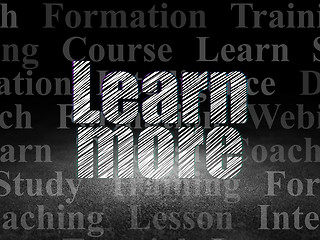 Image showing Education concept: Learn More in grunge dark room