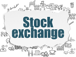 Image showing Business concept: Stock Exchange on Torn Paper background