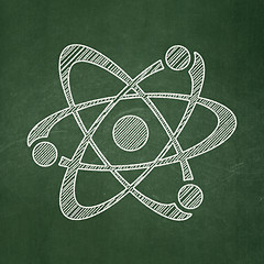 Image showing Science concept: Molecule on chalkboard background