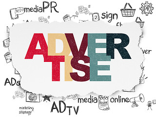 Image showing Marketing concept: Advertise on Torn Paper background