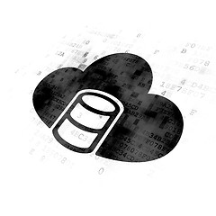 Image showing Database concept: Database With Cloud on Digital background